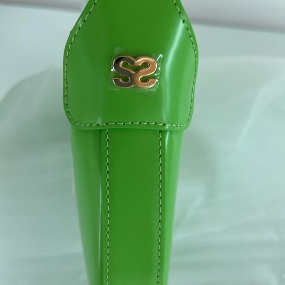 NWT $385 SANDRO Sweet Janet Chain Bag Vert Pomme Apple Green - Picture 9 of 13